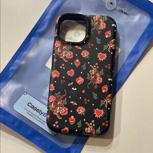 Black Floral Tiger Phone Case